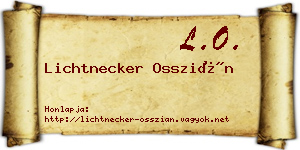 Lichtnecker Osszián névjegykártya